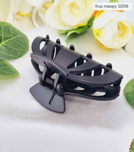 Краб пластик, черный матовый, с зелёным орнаментом, 9см 212136 фото 2