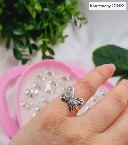 Набір колечок (36шт) "Срібний МЕТЕЛИК" в асортим.  в коробочці- сердечку 274422 фото 2