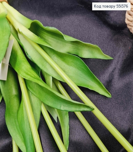 Искусственные цветы ТЮЛЬПАН, Оранжево-Красного цвета (латексные), 5шт/букет, выс. 38см, цветок 4см 551376 фото 3