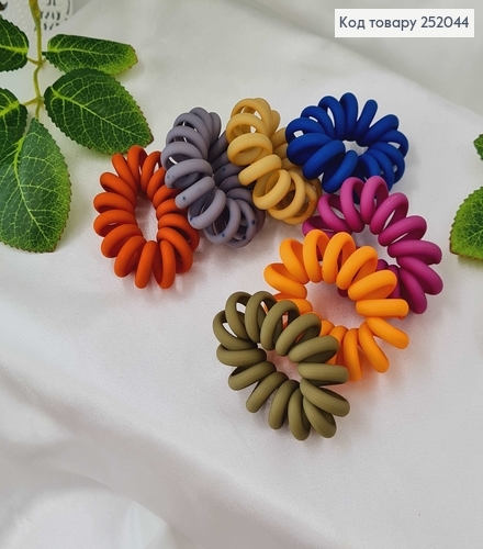 Резинка пружинка 4см, обьемная матовая в асорт. 252044 фото 2