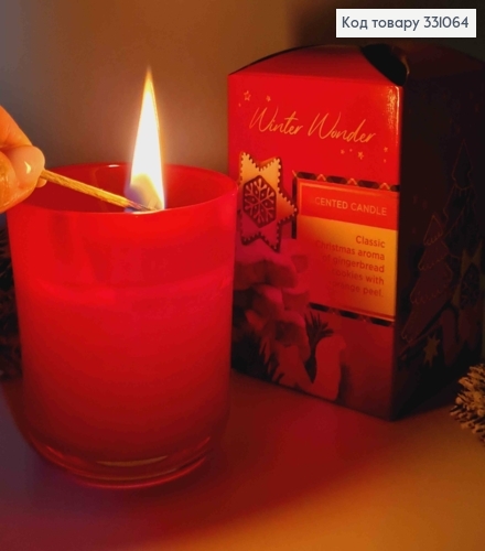 Аромасвічка стакан Winter Wonder (Chrismas aroma of gingerbread cookies with orange peel),150г/30год 331064 фото 2