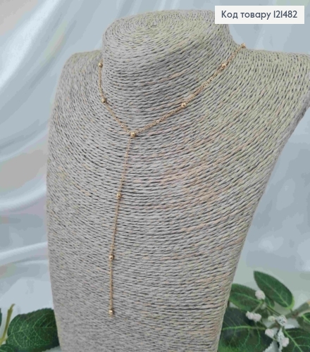 Цепочка якорное плетение с шариками и удлинителем 10см, длина 42+6см, Xuping ТТМ 121482 фото 2