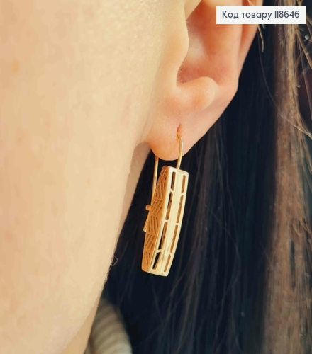 Серьги "Элегантные", длина 2,8см, французская застежка, Xuping 18К. 118646 фото 3