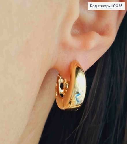 Сережки кільця розширені до низу, діаметр 1,9см, Xuping 18К 110028 фото 2