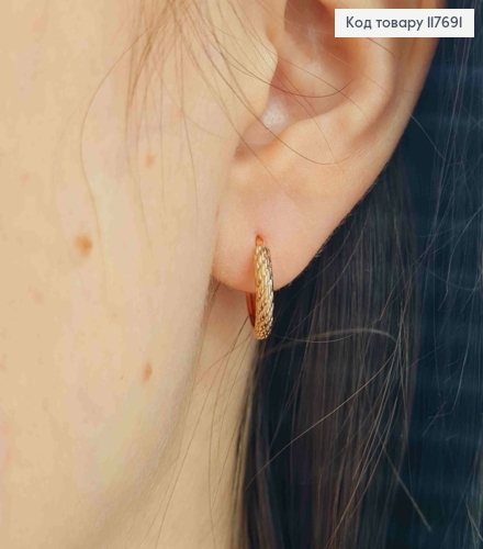 Серьги кольца имитация каната, диаметр 1,4см, XUPING 18K 117691 фото 2