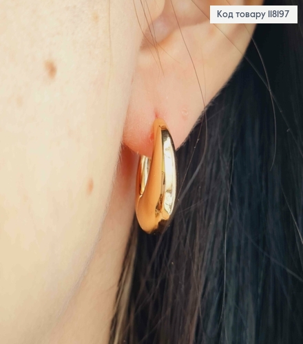 Серьги кольца, диаметр 1,9см, Xuping 18К 118197 фото 3