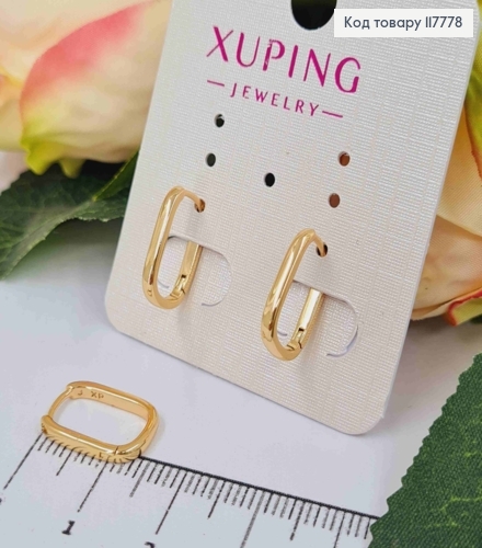 Серьги кольца, Овальные, 1,4см, Xuping 18К 117778 фото 2
