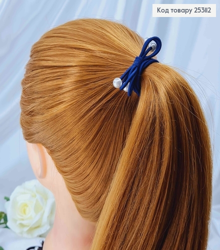 Резинка потрійна, з бантиком та перлинками, кольори в асорт. 253112 фото 3