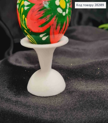 Подставка для Яйца (пластик, бархат), БЕЛОГО цвета, высота 3,8см, диаметр 3,4-4см 282189 фото 3