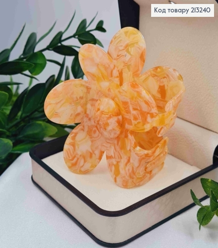 Краб пластик (акрил), ЦВЕТОК, 7см, Персикового цвета 213240 фото 2