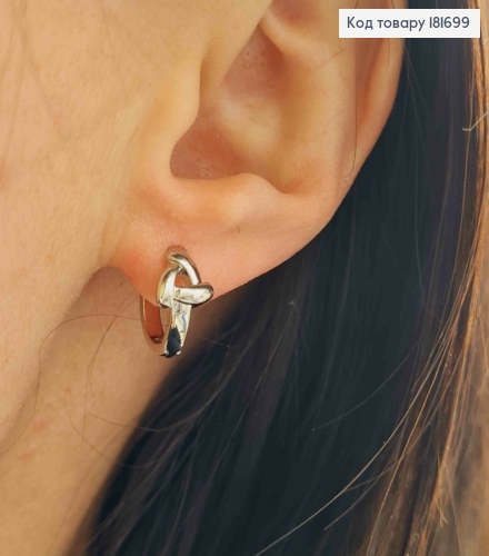 Серьги кольца "Вихрь", диаметр 1,3см, Xuping 181699 фото 2