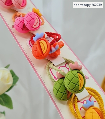 Резинки детские с Ананасами, 20шт/уп 262239 фото 2