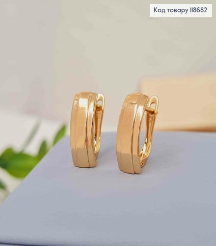 Серьги "Прямоугольные", 1,6см, английская застежка, Xuping 18К 118682 фото 3