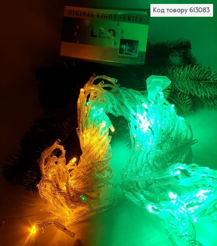 ¶Гирлянда шторка белая проволока 3*1,2 м 240 LED цветгая 613083 фото 4