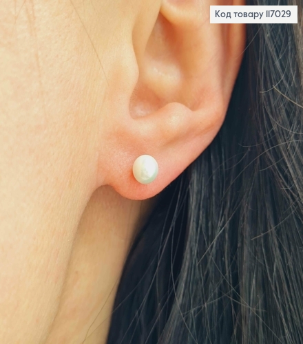 Серьги гвоздики, жемчужинки 0,5см, Xuping 18K 117029 фото 2