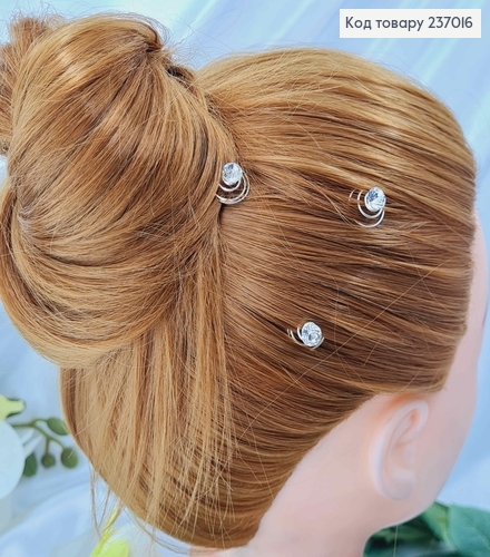 Вкрутка в волосся з камінцем 0,7см, ціна за 12шт 237016 фото 2