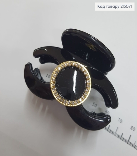 Краб 6см черный глянцевый с брошью в камнях 213071 фото 2
