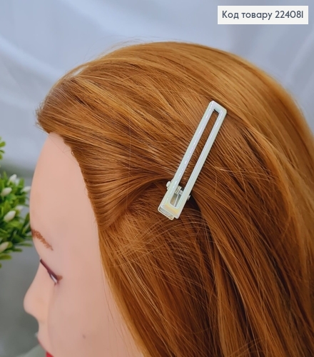 Заколка стріла метал 6*0,9см ПРЯМОКУТНА з блиском 224081 фото 2
