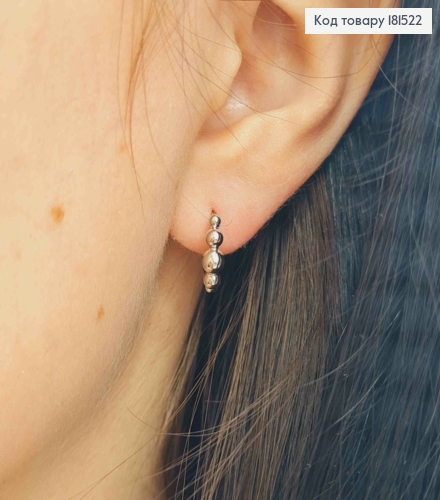 Серьги овальные с выпуклыми шариками, 1,3см, английская застежка, Xuping 181522 фото 2