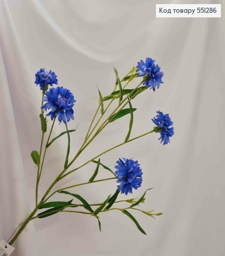 Василек СИНЯЯ, искусственные цветы (5 цветочков разного размера), композиция, высота стебля 70см 551286 фото 2