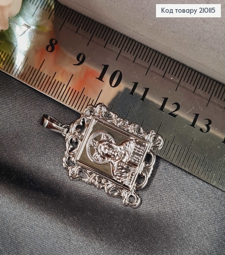 Иконка родированая с Иисусом, 3*1см, Xuping 210115 фото 2