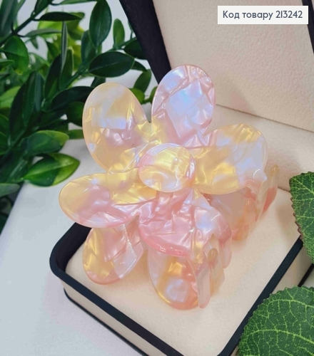 Краб пластик (акрил), ЦВЕТОК, 7см, Перламутрово-Розового цвета 213242 фото 2