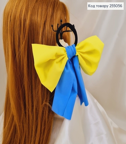 Резинка 5см, Твіллі, Бант жовто-блакитний 16*16см, (ручна робота,Україна) 255056 фото 2