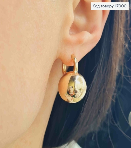 Серьги кольца 1см, Пули 1,5см, Xuping 18К 117000 фото 2