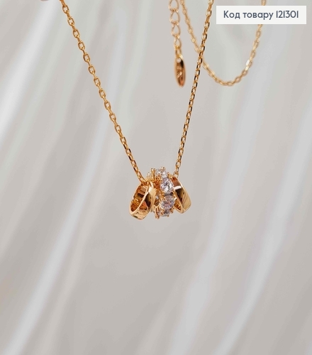 Цепочка якорное плетение, с подвесками шармиками в камнях, дл. 42+3см, Xuping 18К 121301 фото 2