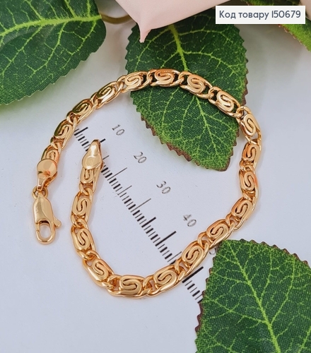 Браслет равликовое плетение 4мм, длина 19,5см, Xuping 18K 150679 фото 2