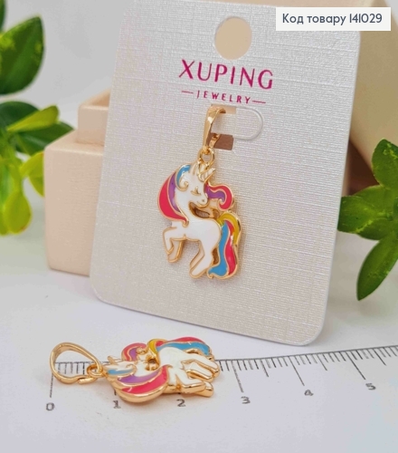 Кулон, "Единорог" цветной, 2,1см, Xuping 18К 141029 фото 2