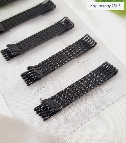 Заколка невидимка металл черная 5 см 50 шт/уп 231112 фото 2