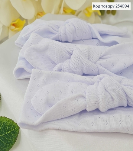 Повязка детская трикотаж (натур. ткань) солоха, трансформер, БЕЛАЯ ручная работа. Украина (16*6см) 254094 фото 2