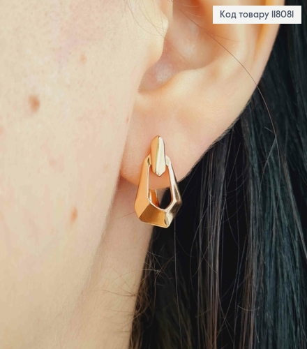 Серьги "ГЛОРИЯ", 1,5см, английская застежка, Xuping 18К 118081 фото 3