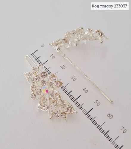 Заколка для челки 4 см с камнями в асс.2 шт/уп 233037 фото 3