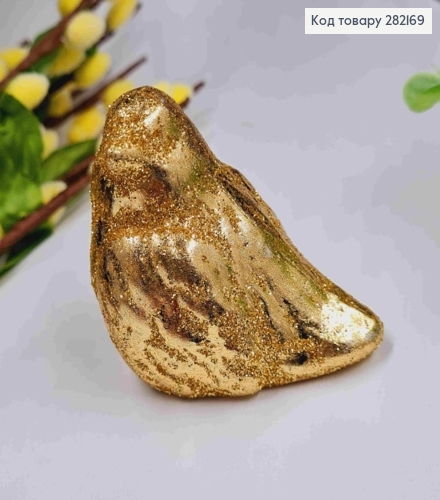 Фигурка "ВОРОБЕЙ", (пластик), ЗОЛОТОЙ с Блеском, 5*5,5см 282169 фото 2