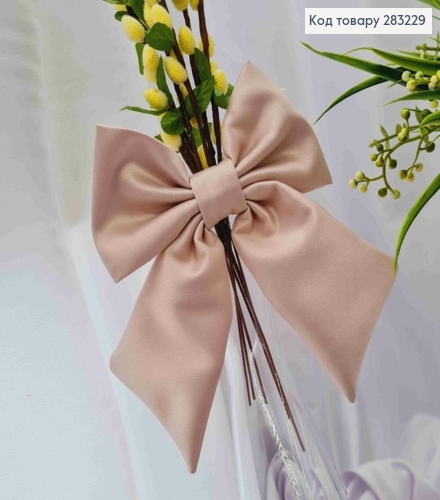 Повязка для корзины Бантик, Пудрово цвета на завязках, плотный атлас,13*17см, ручная работа,Украина 283229 фото 2