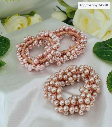 Резинка 7,5см прошита ЛІЛОВИМИ бусинками 243128 фото 2