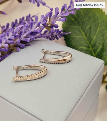 Серьги стрелы украшены Блестящими камнями, 2,1см, англ. застежка XUPING 181623 фото 2