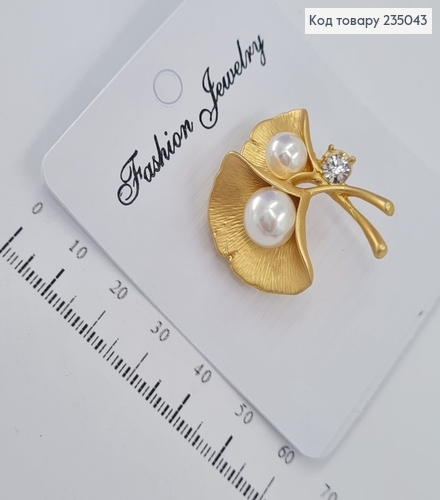 Брошь металл золотая с камнями 235043 фото 5