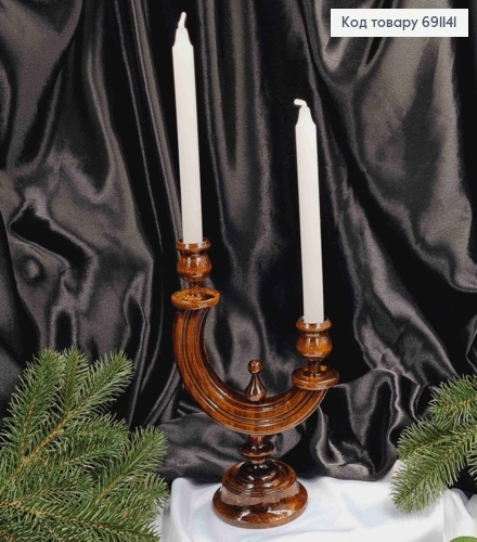 Підсвічник дерев'яний "ДУБ МОРЕНИЙ", висота 23,5см, ручна робота, Україна 691141 фото 2