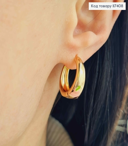 Серьги кольца Широкие с сужением вверх, ширина 7мм, диаметр 2,1см, XUPING 18K 117408 фото 2