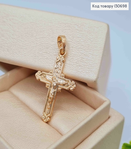 Крестик с распятием, размер 2,5*1,7см Xuping 18K 130698 фото 2