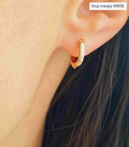 Серьги кольца, ширина 2мм, диаметр 1см, XUPING 18K 119838 фото 2