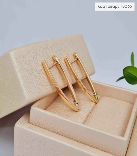 Серьги стрелы "Классические", 2,9см, английская застежка, Xuping 18K 118033 фото 2