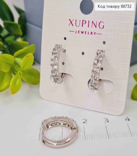 Серьги кольца украшены Блестящими камешками, 1,6см, XUPING 181732 фото 2