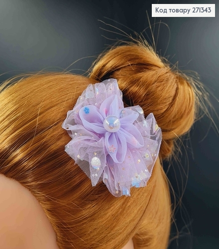 Набор детских заколок, клевок, с блестящим фатином и Цветочкой с жемчужиной, 10 шт/наб. 271343 фото 2