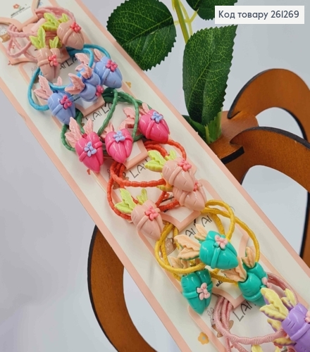 Набор детских резинок (30шт) МОРКОВКИ в ассортименте, тоненькие, диаметр 3,5см 261269 фото 2