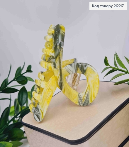 Краб пластик (акрил), ПЕТЕЛЬКА, 8см, Серо-Желтого цвета 212217 фото 2