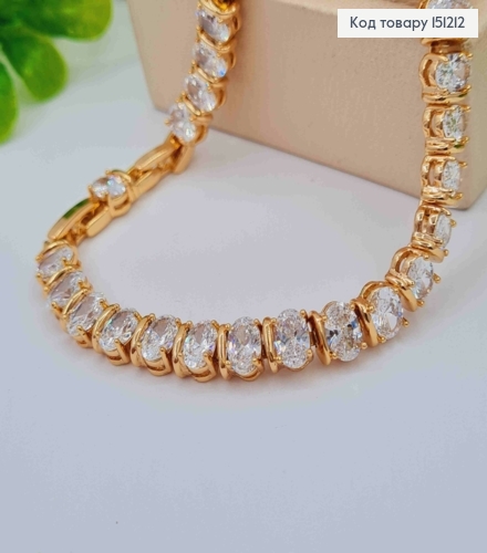 Браслет из Блестящих камешков, длина 17+2см, Xuping 18K 151212 фото 2